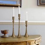 Vintage Cast Iron Cone Candlesticks